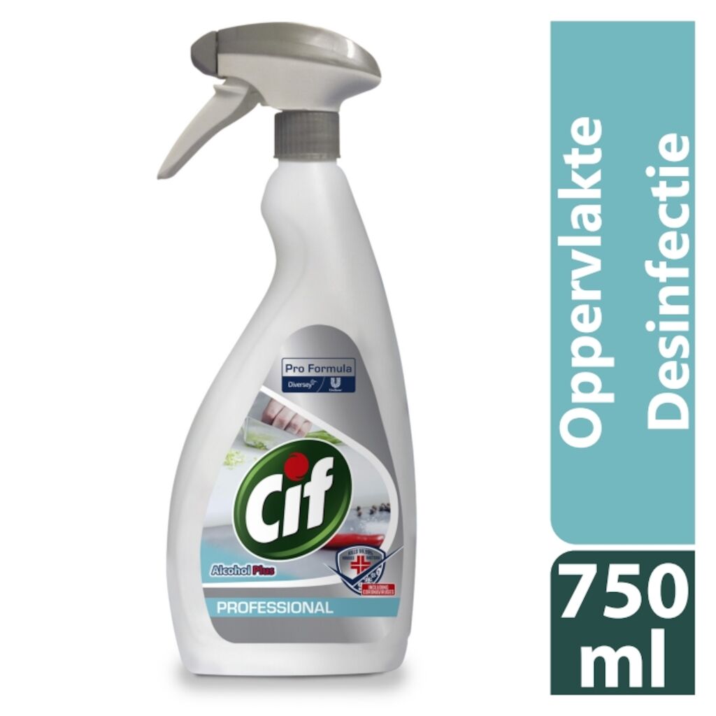 Cif Pro Formula Alcohol Plus Desinfectiespray 6x0.75L - Desinfectiemiddel op basis van alcohol